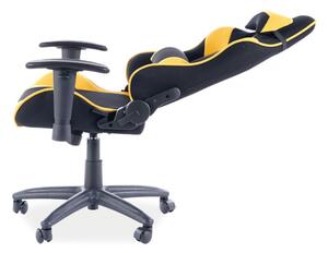 Herná stolička VAJA - čierna / žltá