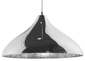 Závesná lampa strieborná kovová tienidlo s efektom popraskaného skla moderný dizajn