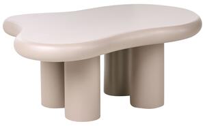 Konferenčný stolík sivobéžový MDF materiál 100 x 70 cm oválna stolová doska obývacia izba moderný minimalistický štýl