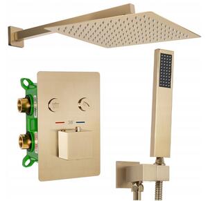 Rea - Podomietková sprchová súprava s termostatom Fenix ​​Davis + BOX - zlatá