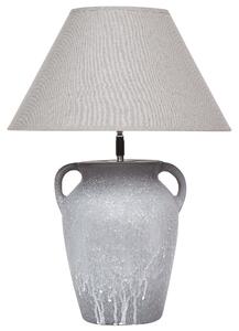 Stolná lampa sivá keramická klasické nastaviteľné ľanové tienidlo minimalistický moderný dizajn obývačka spálňa