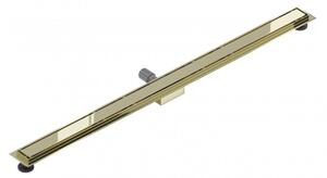 Lineárny odtokový žľab 120 cm MEXEN FLAT 2v1 zlatý