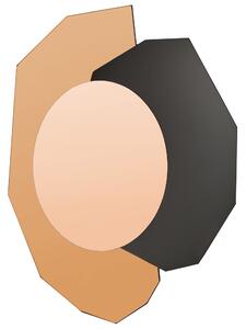 Nástenné zrkadlo ružovozlaté a strieborné sklo a MDF 62 x 80 cm nepravidelný tvar moderný štýl obývacia izba chodba