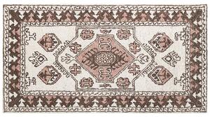 Koberec viacfarebný vlnený 80 x 150 cm s orientálnym geometrickým vzorom ručne všívaný boho obývacia izba spálňa