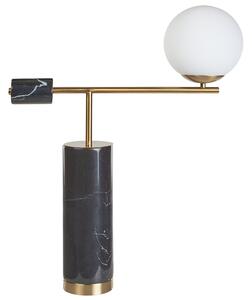 Stolná lampa čierna a zlatá mramorový podstavec sklenené tienidlo obývacia izba spálňa moderný štýl
