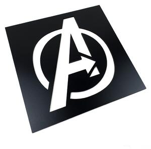 Veselá Stena Drevená nástenná dekorácia Znak Avengers čierny