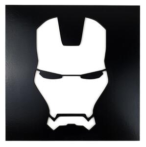 Veselá Stena Drevená nástenná dekorácia Maska Iron Man čierna