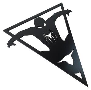 Veselá Stena Drevená nástenná dekorácia Spiderman trojuholník čierny