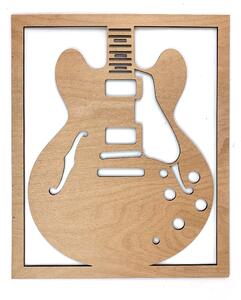 Veselá Stena Drevená nástenná dekorácia Semiakustická gitara