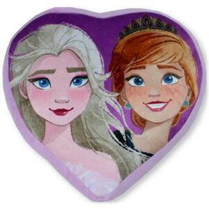 Vankúš v tvare srdca Ľadové kráľovstvo - Frozen - motív Anna a Elsa - 36 x 36 cm
