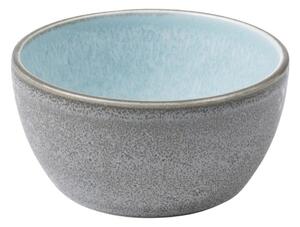 Sivá kameninová miska s vnútornou glazúrou v svetlomodrej farbe Bitz Mensa, priemer 10 cm