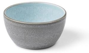 Sivá kameninová miska s vnútornou glazúrou v svetlomodrej farbe Bitz Mensa, priemer 10 cm