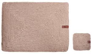Sada 12 prestieraní a podložiek prírodná z juty 30 x 40/10 x 10 cm ručne vyrobené podložky pod taniere a poháre boho kuchyňa jedáleň