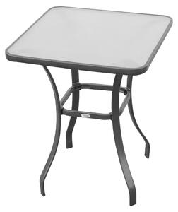 Outsunny Záhradný sklenený stôl Bistro stôl Balkónové tvrdené sklo + kov 68,5 x 68,5 cm čierna 84B-035
