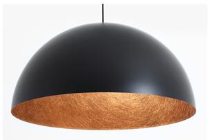 Čierne závesné svietidlo s detailom v medenej farbe CustomForm Lord, 70 cm