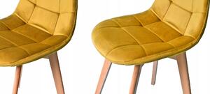 Luxusná čalúnená stolička horčicovo žltej farby Žltá