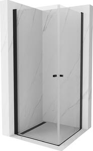 Mexen Pretoria Duo, sprchovací kút s 2-krídlovými dverami 70 (dvere) x 70 (dvere) cm, 6mm číre sklo, čierny profil, 852-070-070-70-00-02