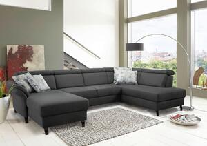 SEDACIA SÚPRAVA, textil, sivá, čierna Sit & More - Sedačky, Online Only