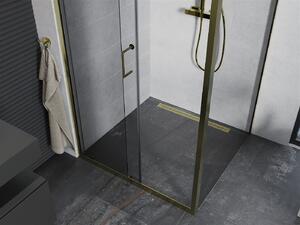 Mexen Apia sprchovací kút s posuvnými dverami 135 (dvere) x 90 (stena) cm, 5mm číre sklo, zlatý profil, 840-135-090-50-00