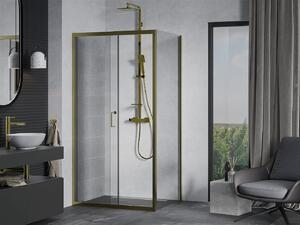 MEXEN - Apia sprchovací kút, posuvné dvere, 120 x 80 cm, transparentné - zlatá - 840-120-080-50-00