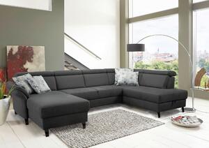 SEDACIA SÚPRAVA, textil, sivá, čierna Sit & More - Sedačky, Online Only