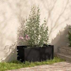 Záhradný kvetináč čierny 100x50x50 cm masívna borovica