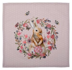 6ks bavlnené obrúsky s zajačikom Happy Bunny - 40*40 cm - Clayre & Eef