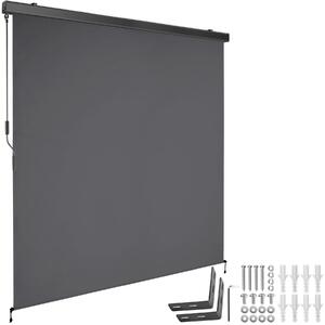 Zvislá markíza Eloise s 2 nástennými držiakmi - 180 x 250 cm, čierna