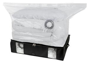 Čierny úložný box na oblečenie pod posteľ Compactor XXL Black Edition 3D, 145 l