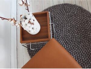 Orechovohnedý guľôčkový vlnený koberec Wooldot Ball Rugs, ⌀ 140 cm
