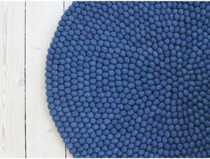 Modrý guľôčkový vlnený koberec Wooldot Ball rugs, ⌀ 90 cm