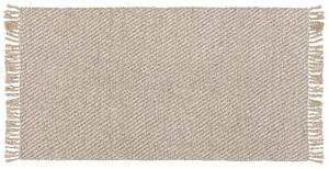 Koberec béžový juta a bavlna 80 x 150 cm ručne tkaný so strapcami boho chodba spálňa