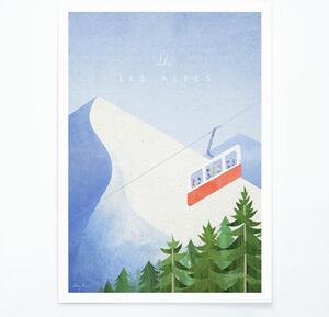 Plagát Travelposter Les Alpes, 50 x 70 cm