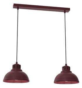 Závesný luster SVEN na kábli 2xE27/15W/230V bordový
