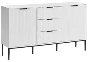 Komoda s dvierkami a zásuvkami biela MDF moderný minimalistický dizajn obývacia izba úložný nábytok