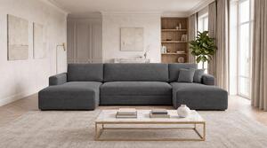 SEDACIA SÚPRAVA, drevo, textil, kompozitné drevo, antracitová MID.YOU - Sedačky, Online Only