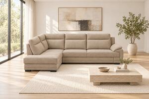 ROHOVÁ SEDAČKA, drevo, textil, kompozitné drevo, cappuccino MID.YOU - Sedačky, Online Only