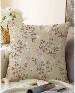 Hnedá obliečka na vankúš s prímesou bavlny Minimalist Cushion Covers Bloom, 55 x 55 cm