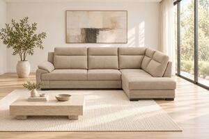 ROHOVÁ SEDAČKA, drevo, textil, kompozitné drevo, cappuccino MID.YOU - Sedačky, Online Only