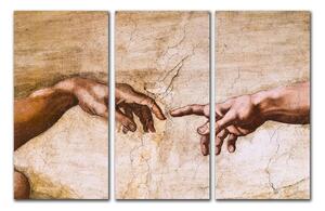 Trojdielna reprodukcia obrazu Michelangelo Buonarroti - Creation of Adam