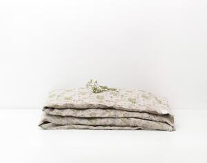 Detské béžové ľanové obliečky Linen Tales Botany, 140 x 200 cm