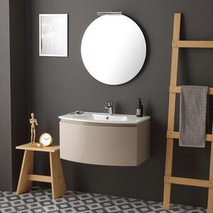 Kúpeľňová Skrinka Závesná Oblá 62 Cm Biela Obdĺžnikové Zrkadlo | Riva