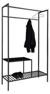 Čierny šatníkový viacúčelový regál s 2 policami House Nordic Vita, 170 x 101 cm