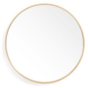 Nástenné zrkadlo s rámom z dubového dreva Wireworks Glance, ø 45 cm