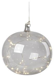 Sivá vianočná závesná svetelná dekorácia Markslöjd Lina, ø 18 cm