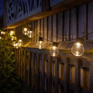 SMART GARDEN LED solárne svetelné reťaze GloBulb, 20 žiaroviek, IP44, Jasné / priehľadné, Plast, Solárne svietidlá
