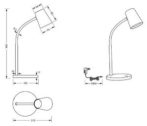 Stolová LED lampa Luis 3-stupňový stmievač, ružová