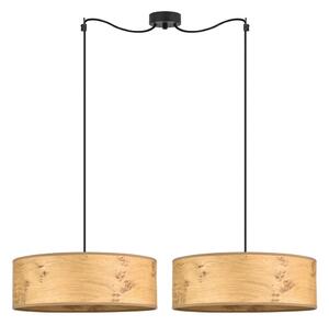 Béžové dvojramenné závesné svietidlo z drevenej dyhy Bulb Attack Ocho XL, ⌀ 45 cm