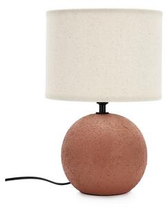 Keramická stolová lampa v terakotovej farbe s textilným tienidlom (výška 32 cm) Irvin – Yes Everyday