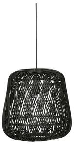 Čierna závesná lampa z bambusu WOOOD Moza, ø 36 cm